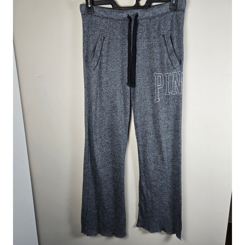 PINK Victoria's Secret Gray Heathered Flared Lounge Pants Drawstring Women's S/P